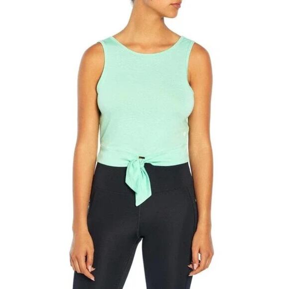 Wildfox Sweat Neptune Green Front Tie Active Crop Tank Top Women's Size L NWT - Picture 1 of 7